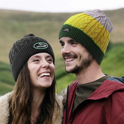 Embroidered Adult Cable-Knit Beanie