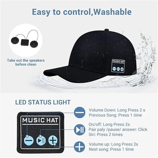 Bluetooth 5.4 Music Cap for Outdoor Sports