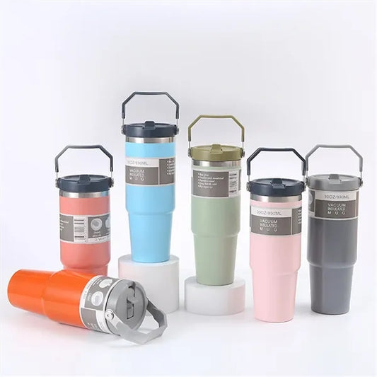 30OZ Insulated Tumbler with Straw Leak Resistant Flip