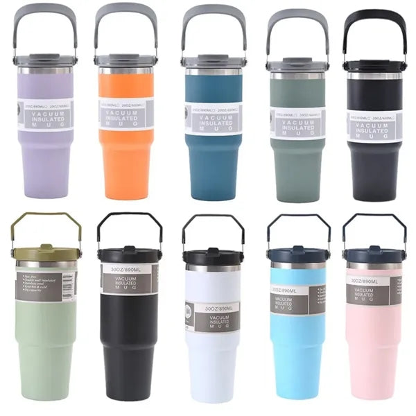 30OZ Insulated Tumbler with Straw Leak Resistant Flip