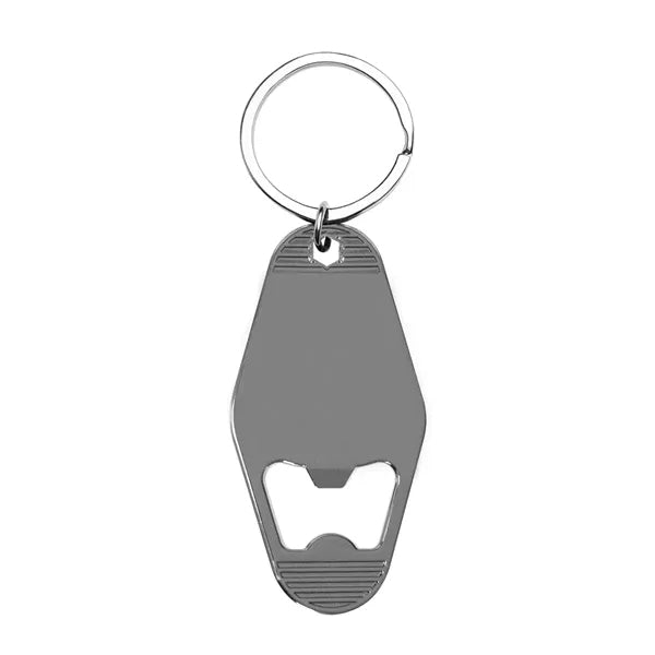 Motel Style Metal Key Tag With Bottle Opener