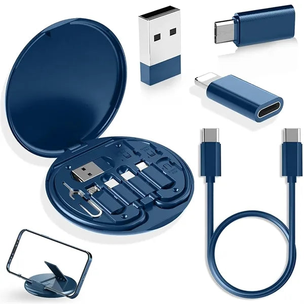 Multi Charging Cable Storage Box Contains SIM Card Holder