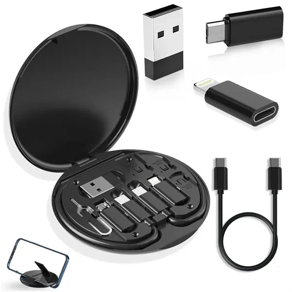 Multi Charging Cable Storage Box Contains SIM Card Holder