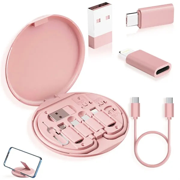 Multi Charging Cable Storage Box Contains SIM Card Holder