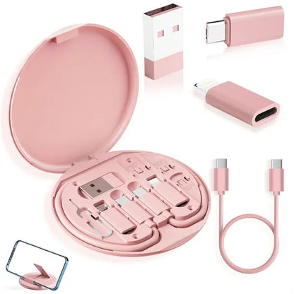 Multi Charging Cable Storage Box Contains SIM Card Holder