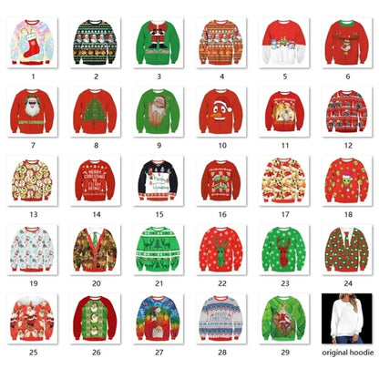 Unisex Ugly Christmas Holiday 3D Printed Hoodie Sweatshirt