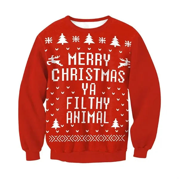 Unisex Ugly Christmas Holiday 3D Printed Hoodie Sweatshirt
