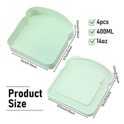 14oz Wheat Straw Sandwich Container Lunch Box