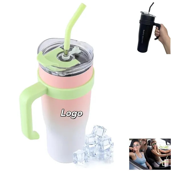 40 oz Tumbler with Handle Straw Lid