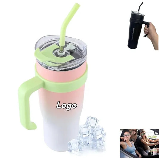 40 oz Tumbler with Handle Straw Lid