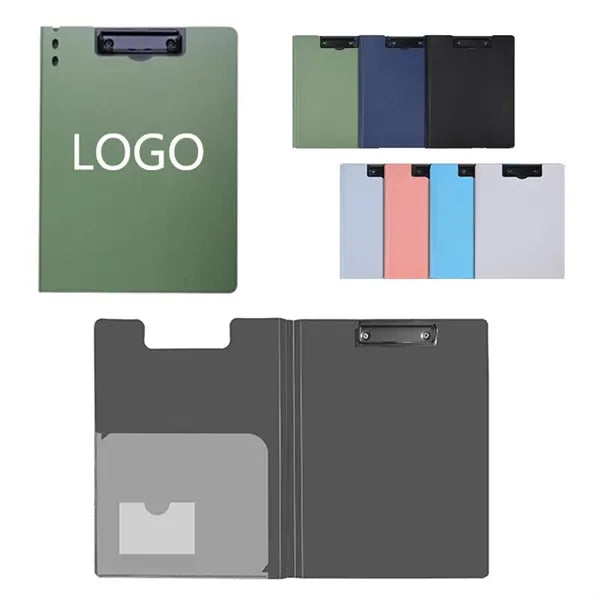 Foldable Clipboard with File & Card Pockets 360 Degree Flip