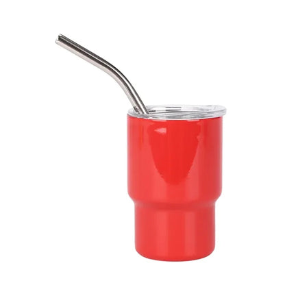 3 oz Mini Tumbler Shot Glass with Straw Lid