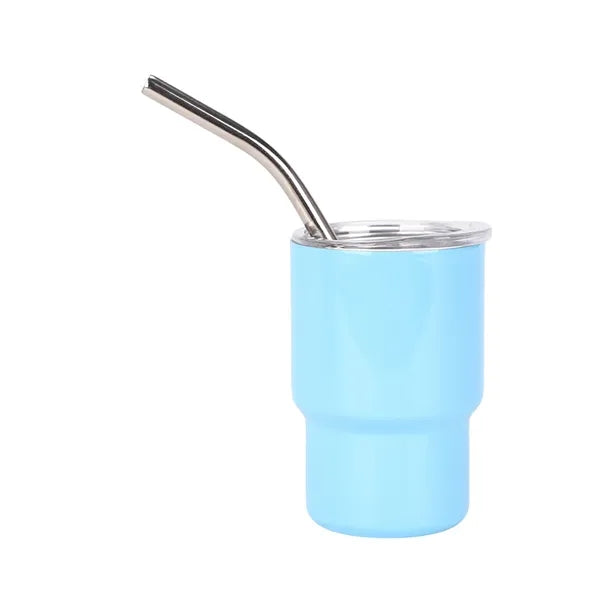 3 oz Mini Tumbler Shot Glass with Straw Lid