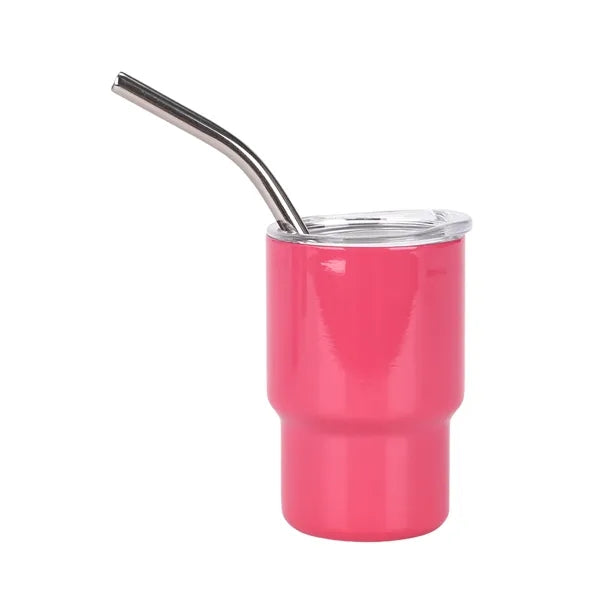 3 oz Mini Tumbler Shot Glass with Straw Lid