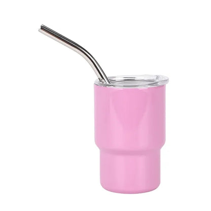3 oz Mini Tumbler Shot Glass with Straw Lid