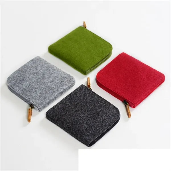 Zippered Felt Coin Purse