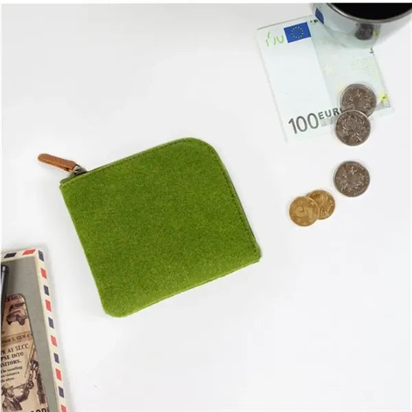Zippered Felt Coin Purse