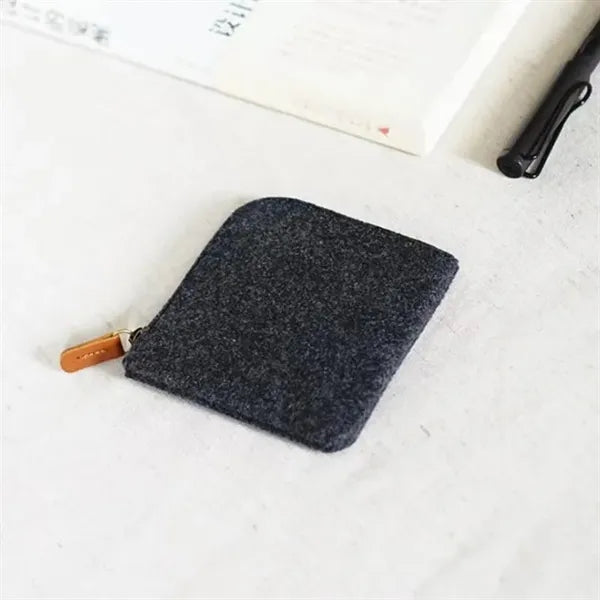 Zippered Felt Coin Purse