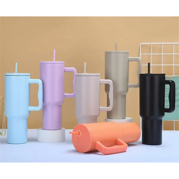 40 oz Tumbler with Handle and Straw Lid