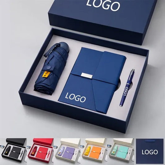 Business Gift Set: A5 Notebook, Pen & Compact Umbrella