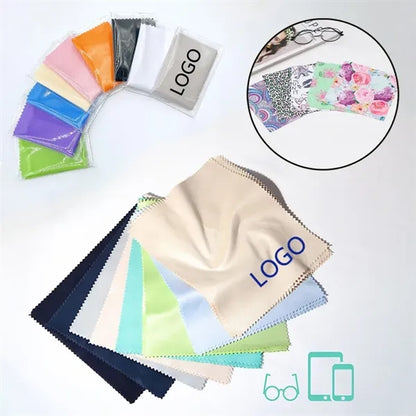 6" x 7" Full-Color Microfiber Cleaning Cloth with Clear Bag