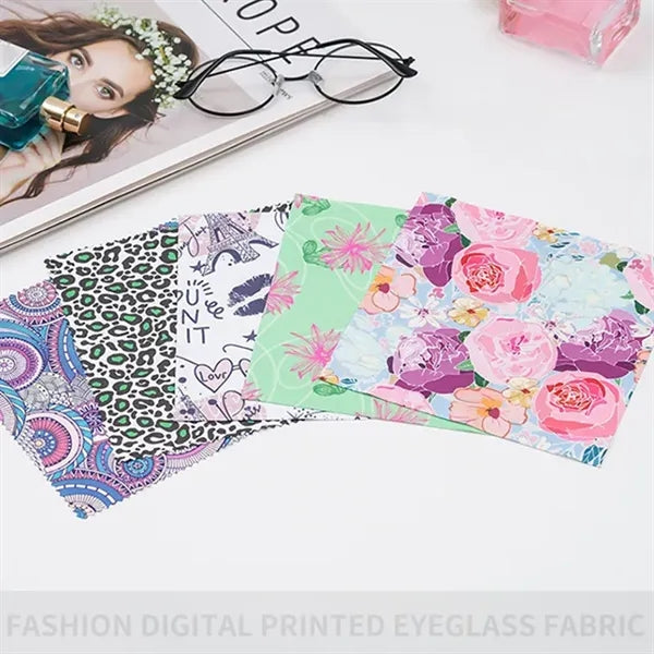 6" x 7" Full-Color Microfiber Cleaning Cloth with Clear Bag