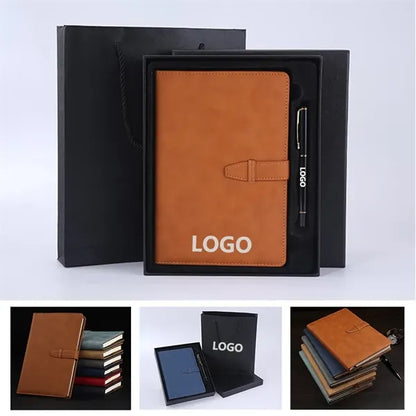 Business PU Leather A5 Notebook & Pen Gift Set