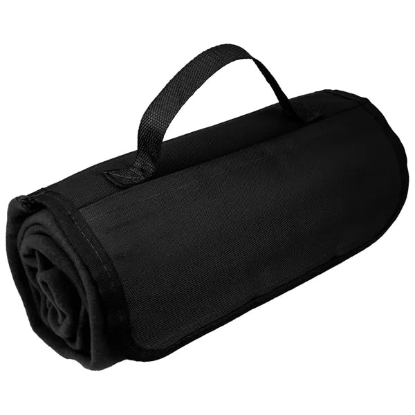 Fleece Roll Up Picnic Blanket w/ Easy carry handle 47" X 53"