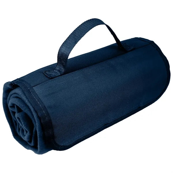 Fleece Roll Up Picnic Blanket w/ Easy carry handle 47" X 53"