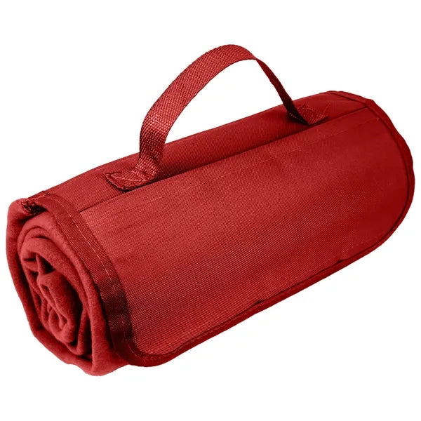 Fleece Roll Up Picnic Blanket w/ Easy carry handle 47" X 53"