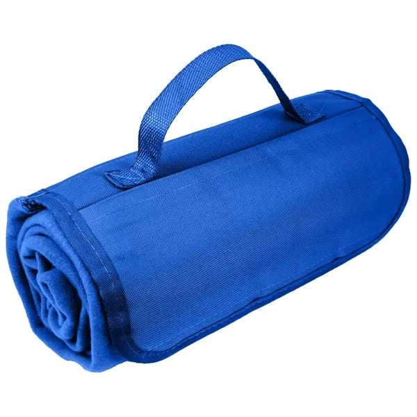 Fleece Roll Up Picnic Blanket w/ Easy carry handle 47" X 53"