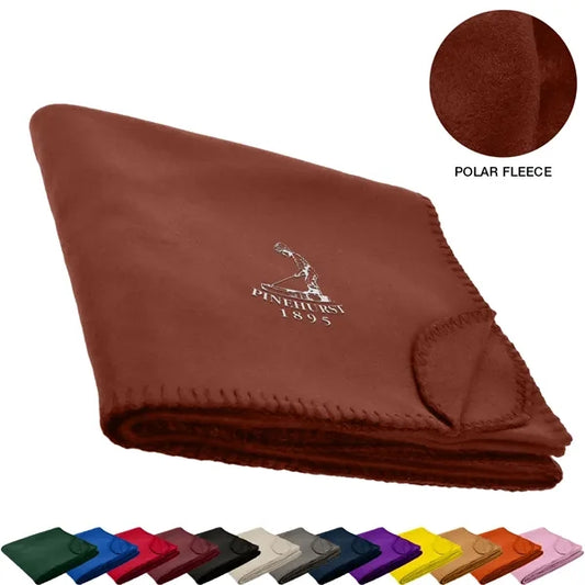 260GSM Polar Fleece Throw Blanket w/ Whipstitch Trim 50"x60"