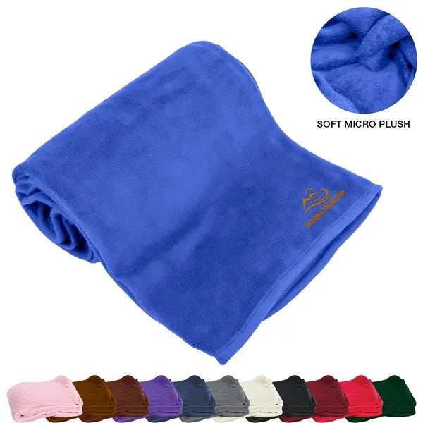 Soft Micro Plush Blankets w/ Custom Imprint, 50" X 60"