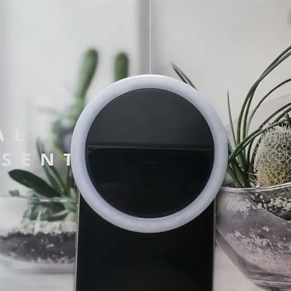 Custom logo LED Clip On Rechargeable Selfie Ring Light