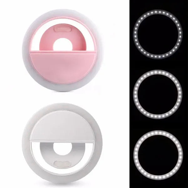 Custom logo LED Clip On Rechargeable Selfie Ring Light