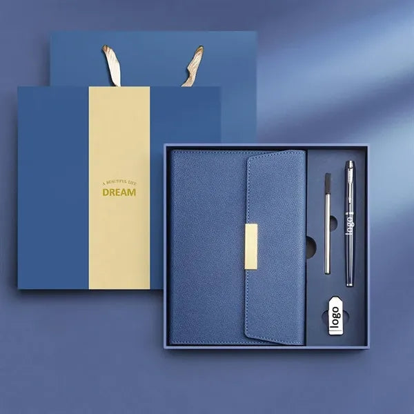 PU Leather Surface Journal Notebook Gift Box Set