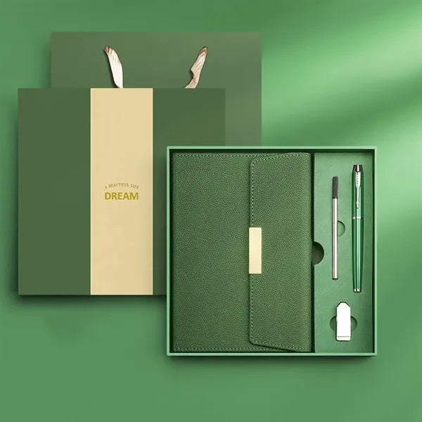 PU Leather Surface Journal Notebook Gift Box Set