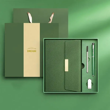 PU Leather Surface Journal Notebook Gift Box Set