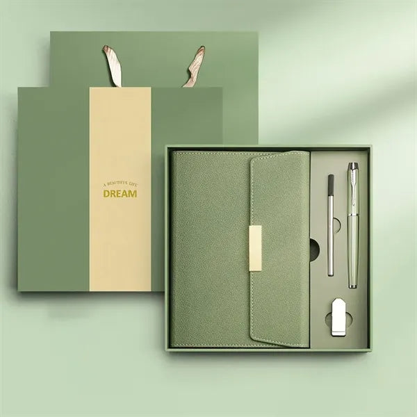 PU Leather Surface Journal Notebook Gift Box Set