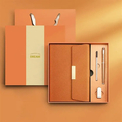 PU Leather Surface Journal Notebook Gift Box Set
