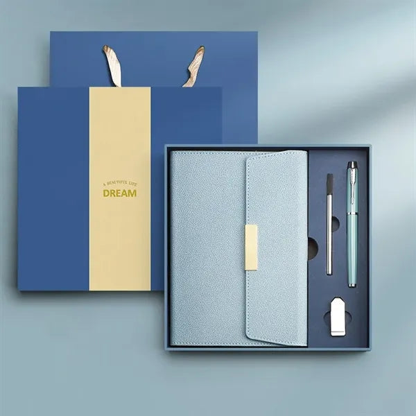PU Leather Surface Journal Notebook Gift Box Set