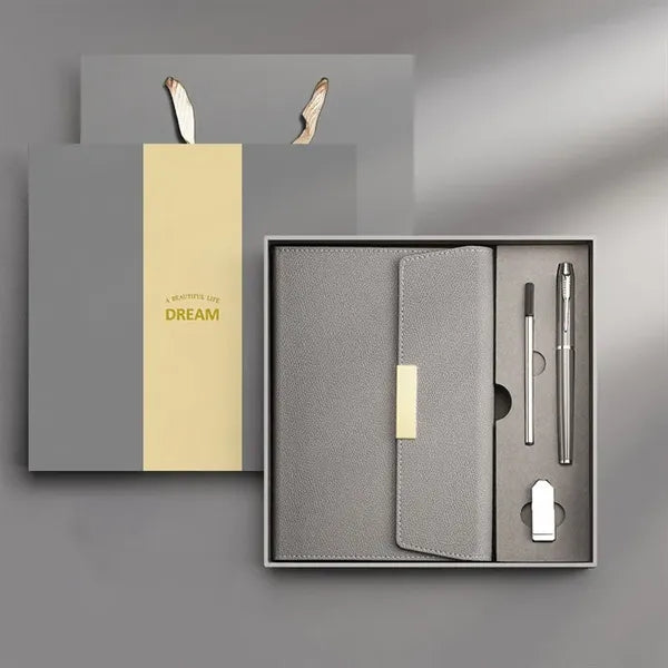 PU Leather Surface Journal Notebook Gift Box Set