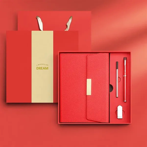 PU Leather Surface Journal Notebook Gift Box Set