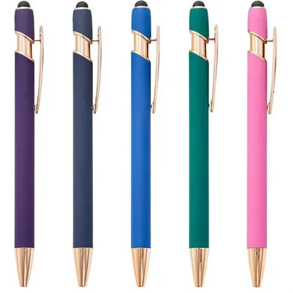 2-in-1 Soft Touch Metal Ballpoint Pen with Stylus Tip 5.6''
