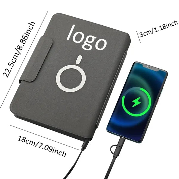 MOQ10 Multifunction Magnetic 10w Wireless Charging Notebook