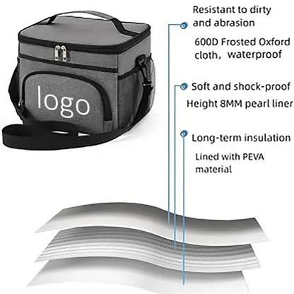 15 Liters Insulated Lunch Bag with Adjustable Shoulder Strap