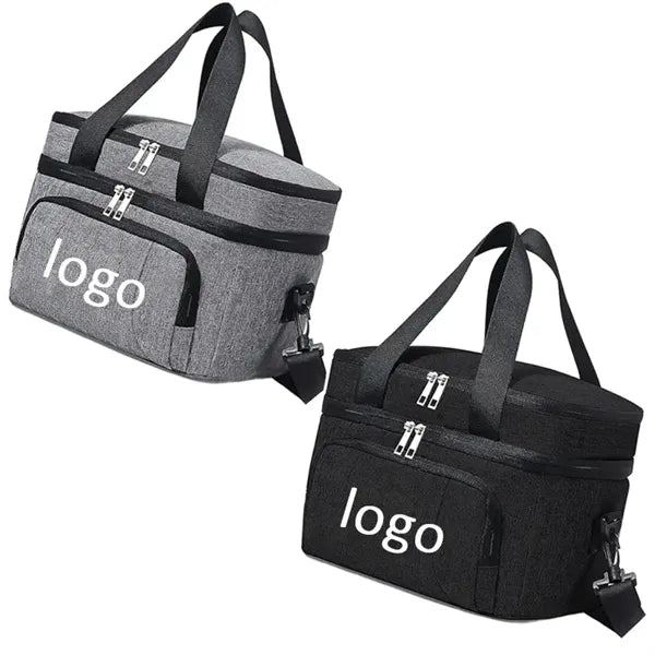 10L Dual Insulated Lunch Bag Organizer w/Adjustable Shoulder
