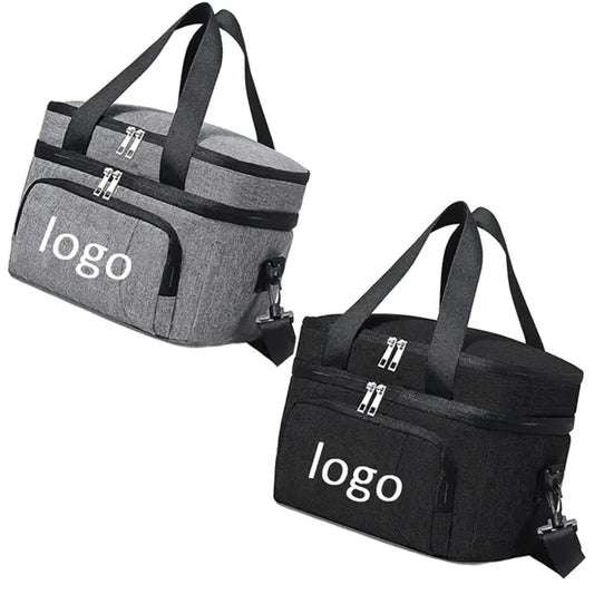 10L Dual Insulated Lunch Bag Organizer w/Adjustable Shoulder