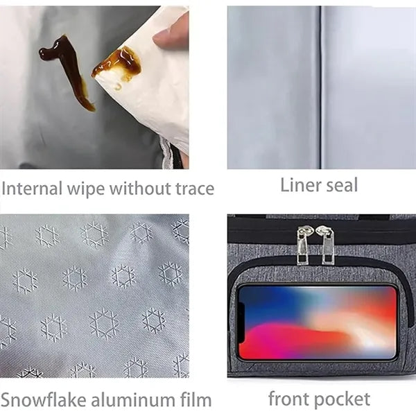 10L Dual Insulated Lunch Bag Organizer w/Adjustable Shoulder