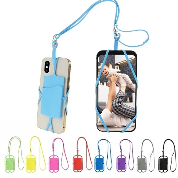 Silicone Lanyard With Phone Holder & Wallet